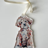 Maltipoo Apricot Acrylic Christmas Dog Ornament