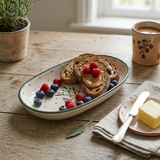 White Handmade Ceramic Serving Bowl | Handpainted Ceramic