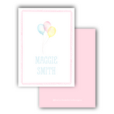 Watercolor Girl's Rainbow Balloon Enclosure Card