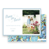 Light Blue "Peace on Earth" Holiday Card