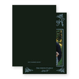 Forest and Light Blue "Merry Christmas " Flourish Holiday Card