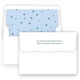 Forest and Light Blue "Merry Christmas " Flourish Holiday Card