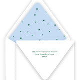 Forest and Light Blue "Merry Christmas " Flourish Holiday Card