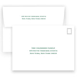 Forest and Light Blue "Merry Christmas " Flourish Holiday Card