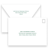 Forest and Light Blue "Merry Christmas " Flourish Holiday Card