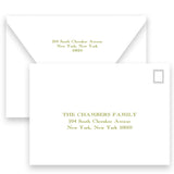 Blue on Green "Peace, Hope, Joy, & Love " Holiday Card