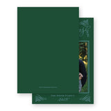 Green and Light Blue "Merry Christmas" Flourish Holiday Card