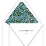 Green and Light Blue "Merry Christmas" Flourish Holiday Card
