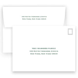 Green and Light Blue "Merry Christmas" Flourish Holiday Card