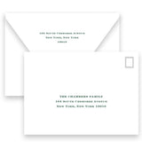 Green and Light Blue "Merry Christmas" Flourish Holiday Card