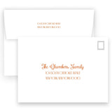 Orange and Mint "Peace on Earth " Flourish Holiday Card