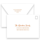 Orange and Mint "Peace on Earth " Flourish Holiday Card
