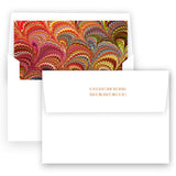 Orange and Mint "Peace on Earth " Flourish Holiday Card