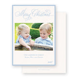 Natural and Blue "Merry Christmas" Holiday Card