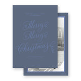 Periwinkle "Merry , Merry Christmas" Holiday Card