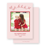 Pink & Red  "Fa, La, La, La " Holiday Card