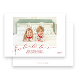 Red & White  "Fa, La, La, La " Holiday Card