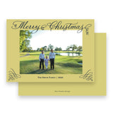 Yellow and Navy "Merry Christmas" Holiday Card
