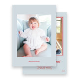 Simple Blue and Red Portrait Holiday Christmas Card