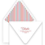 Simple Blue and Red Sleigh Bell Landscape Holiday Christmas Card