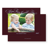 Claret and Blue "Peace, Love, Joy, Hope" Landscape Holiday Card