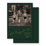 Green and Chartreuse  "Hope, Peace, Joy, Love" Holiday Card