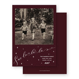 Claret and Pink  "Fa, La, La, La " Holiday Card