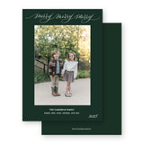 Green "Merry, Merry, Merry" Holiday Card