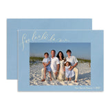 "Fa La La La" Landscape Ivory Foil Printed Photo Attached Holiday Card