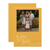 "Joyeux Noele" Sunflower with Ivory Foil Printed Photo Attached Holiday