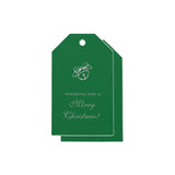 Wishing You a Merry Christmas Bell Silver Foil Gift Tag