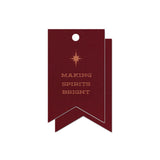 "Making Spirits Bright" Wine Card Stock with Copper Foil printed Holiday Gift Tag