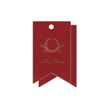 "Merry Christmas" Gold Foil on Cranberry Holiday Gift Tags