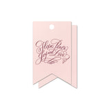 "Hope, Peace, Joy, & Love " Pink and Burgundy Foil Holiday Gift Tags, Set of 15