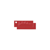 "Fa La La" Pink on Red Rectangle Holiday Gift Tag, Set of 15