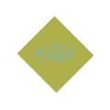 Merry Christmas Powder Blue on Kiwi Elegance Napkins, Set of 20