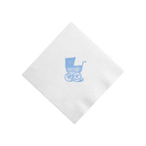 Blue Vintage Carriage / Pram Foil Printed Cocktail Napkins, Set of 20