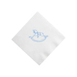 Blue Foil Rocking Horse Cocktail Napkins, Set of 20