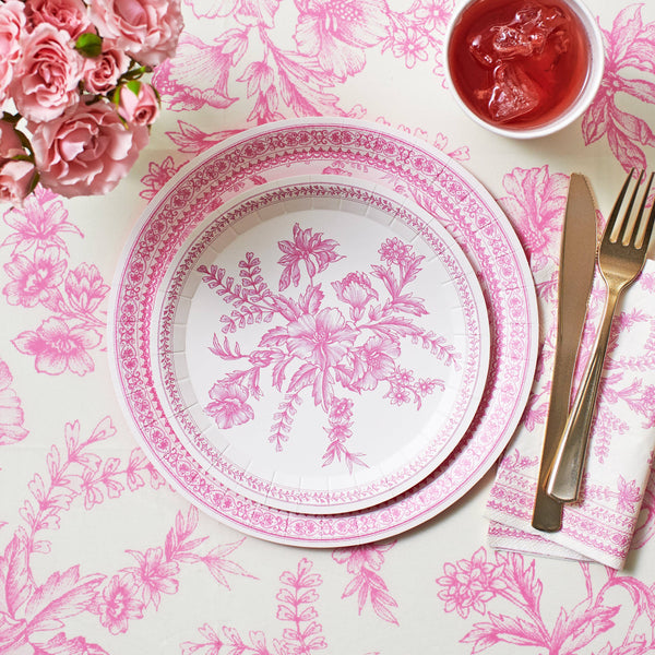 Pink Toile Large Napkins (25 per pack)