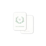 White & Green Family Monogram Enclosure Card