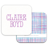 Watercolor Gingham Square Enclosure Card