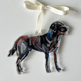 Chocolate Labrador Acrylic Christmas Dog Ornament