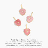 Thatch Jewelry Isabel Pink Heart Opal on Gold Paperclip Necklace