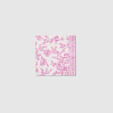 Pink Toile Cocktail Napkins (25 per pack)