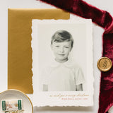 Deckled Edge Cotton Foil Printed Holiday Christmas Card II