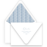 Blue Botanical Floral "Peace on Earth" Portrait Holiday Card
