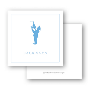 Vintage Silhouette Boy With Sailboat Enclosure Card
