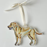 Yellow Labrador Acrylic Christmas Dog Ornament