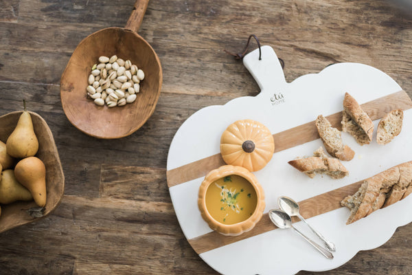 White Mod Pumpkin Charcuterie Board by Etu' Home