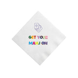 Full Color "Get Your Mahj On" Mahjong Cocktail Napkin